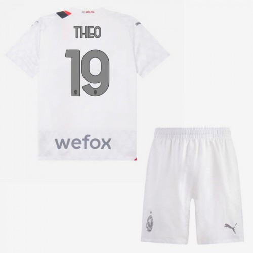 Børn - AC Milan Theo 19 Fodboldtrøje Udebane 2023-24 Børn - AC Milan Theo 19 Fodboldtrøje Udebane 2023-24
